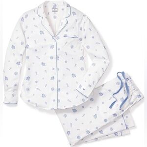 Petite Plume Women’s Twill Pajama Set in Suffolk Seashells